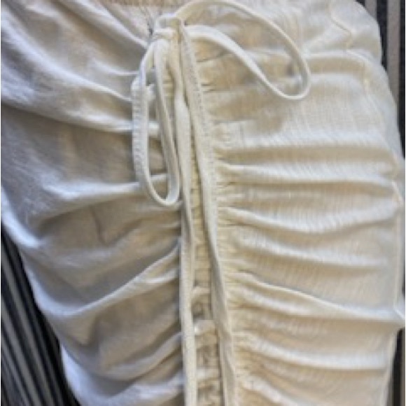 NWT Tart Collection Dress white/ivory 100% ORGANIC COTTON XS M - skirt ruching - Picture 3 of 11